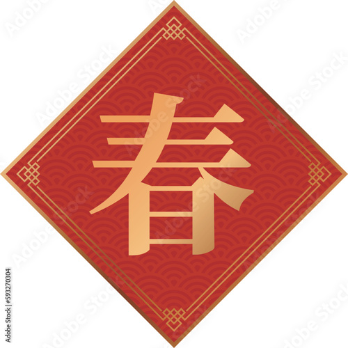 Decorate elements for chinese new year. Chinese New Year couplet.