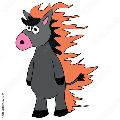 Cute vector illustration for children: cartooned pony horse character ready to print