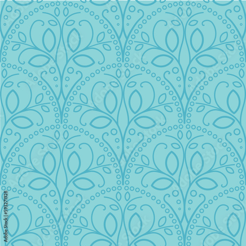 Seamless texture with floral arabic ornament. Vector vintage pattern. Oriental design for textile and cloth © dacascas