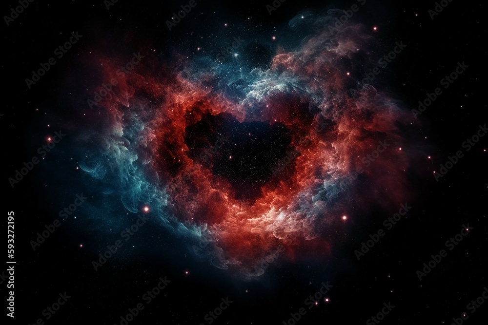 Heart shaped nebula. Heart galaxy. Astrological symbol of love. AI generative Heart shaped nebula. Heart galaxy. Astrological symbol of love. AI generative