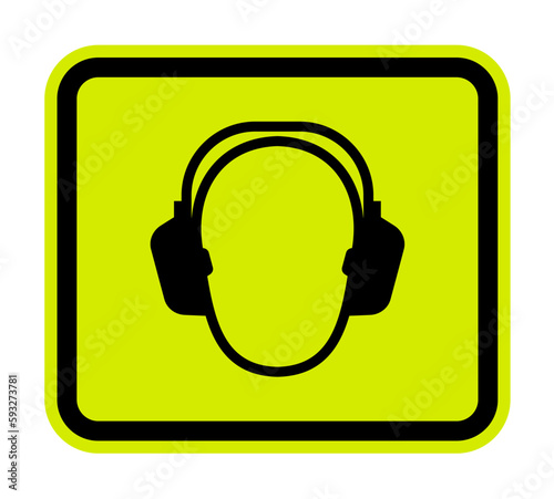 Hearing Protection Symbol Floor Sign