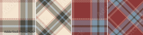 Check plaid seamless pattern set background.