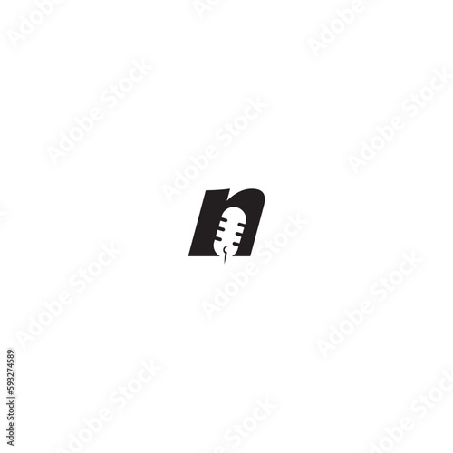 Letter n with mic podcast logo for web, vector, icon, broadcasting, musical, business, podcasting, illustration, speak, media, logo, n, letter, initial, mic, podcast, talk, audio, voice, broadcast