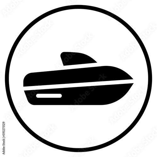 speed boat glyph icon