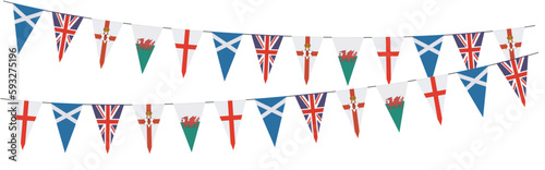 Garlands with various pennants from United Kingdom