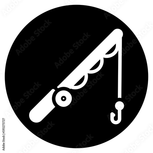 fishing rod glyph icon