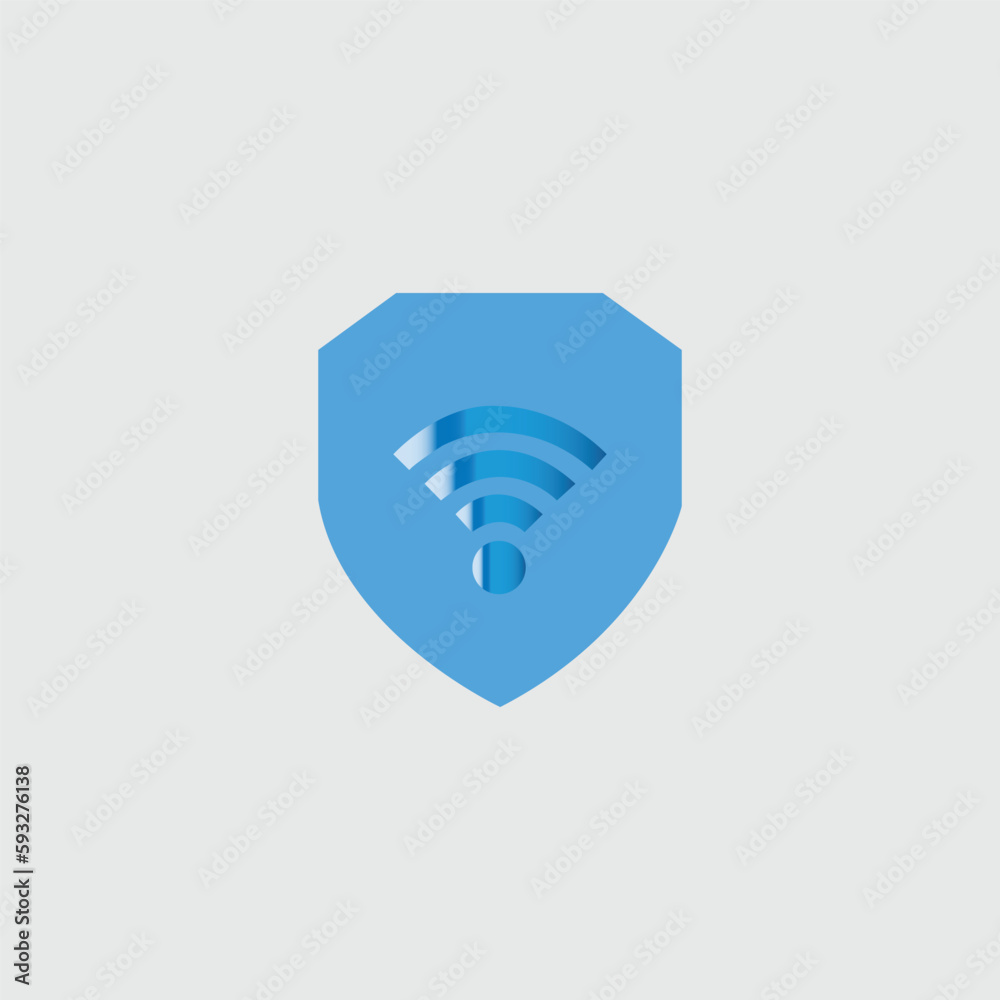 © Defals - Shield Icon Wifi Sign Vector Illustration Stock Vector