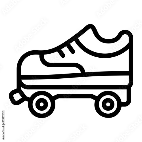 roller skate line icon