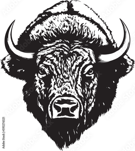 American bison, American bison head, Buffalo Vector  illustration, SVG