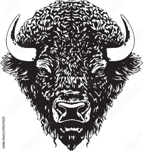 American bison, American bison head, Buffalo Vector  illustration, SVG