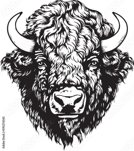 American bison, American bison head, Buffalo Vector  illustration, SVG