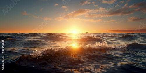 Beautiful sunrise at sea