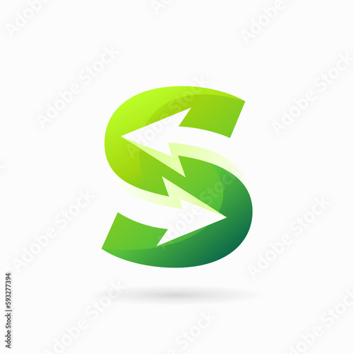 letter S logo with arrow sign, Creative Letter S logo