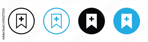bookmark icon set. add or save to bookmark icon symbol sign collections, vector illustration