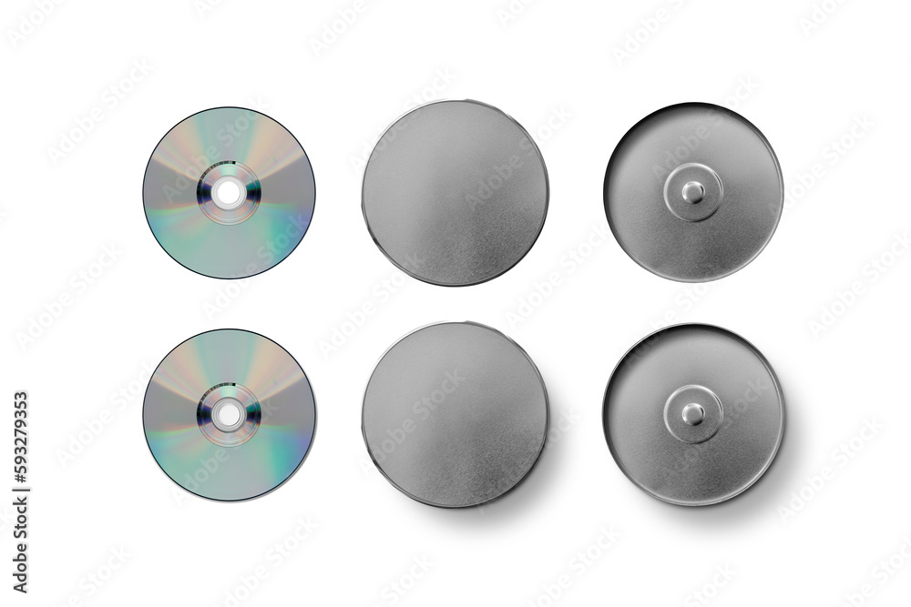 CD Case Metal Rounded Tin Slim Isolated Object