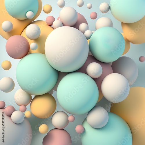 Different balloons in pastel colors