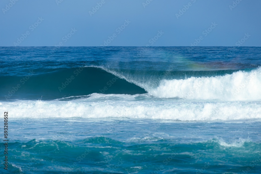 Wave crushing in the ocean