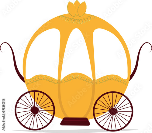 Illustration of princess carriage. Stylized picture for decoration children party and holiday.