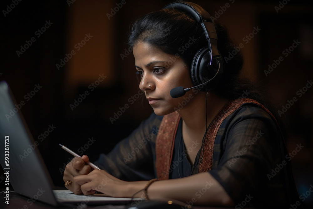 A photo of a teacher conducting a virtual or online class, showcasing their adaptability and resilience in the digital age, bokeh, Teacher's day Generative AI A photo of a teacher conducting a virtual or online class, showcasing their adaptability and resilience in the digital age, bokeh, Teacher's day Generative AI