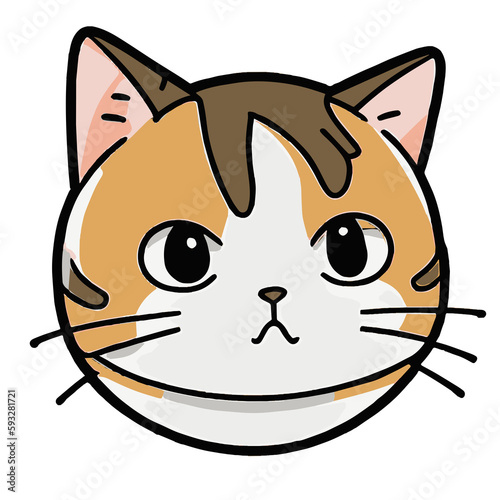 Cute cat kawaii cartoon head