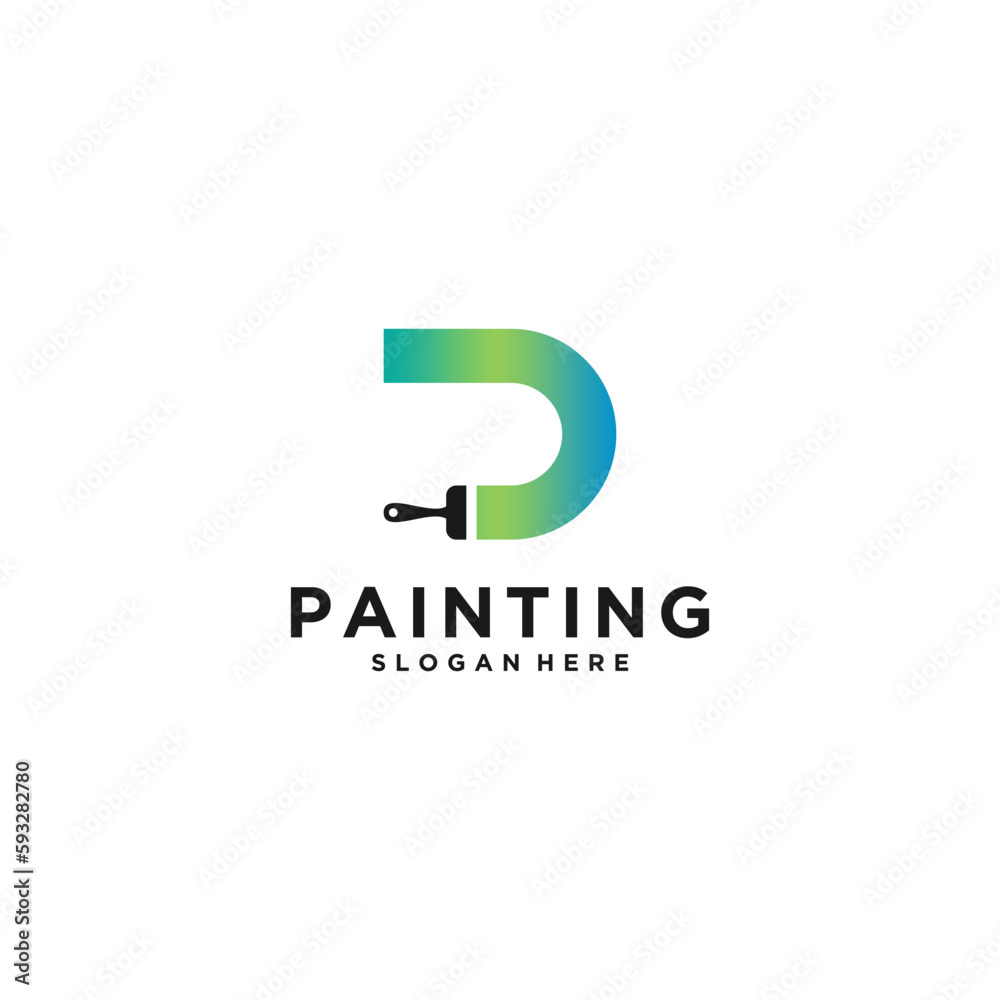 painting logo template vector in white background painting logo template vector in white background