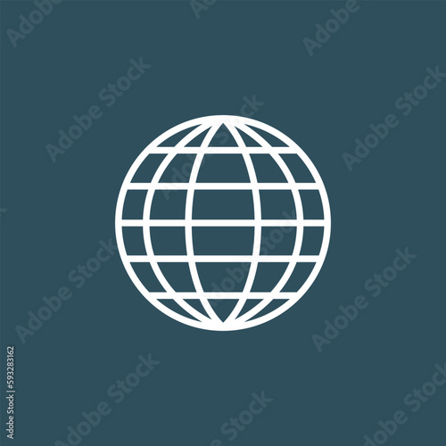 Vector illustration of planet icon  internet  universal web  world wide web  whole world.