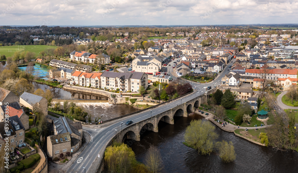 Aerial landscape view of the West Yorkshire town of Wetherby