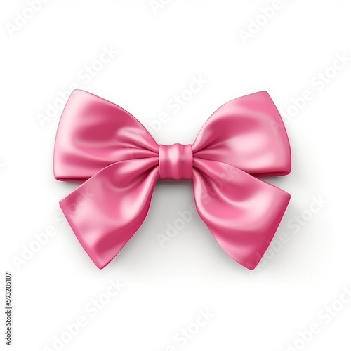 Pink Isolated bow. Illustration AI Generative.