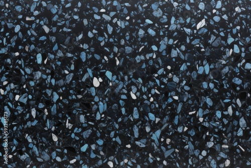 seamless pattern of terrazzo stone blue black from generative ai