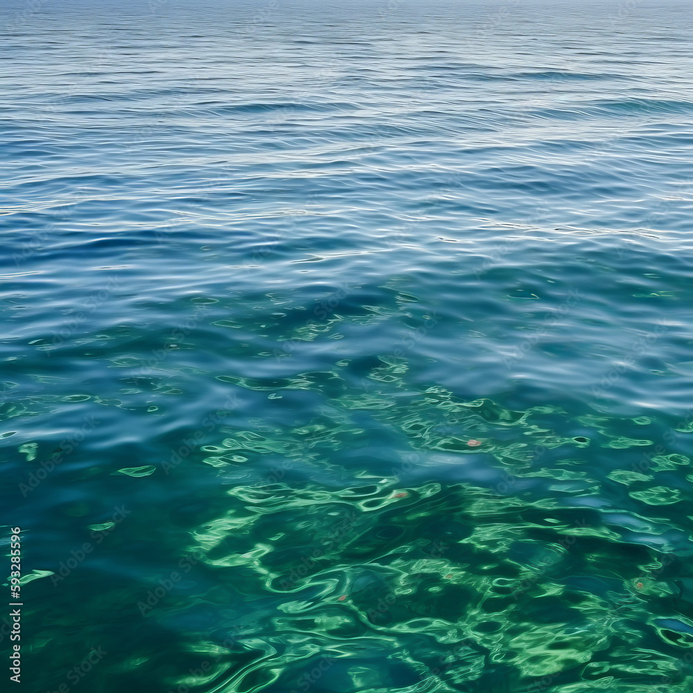 Blue green ocean water. Illustration AI Generative.