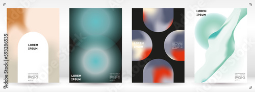 Futuristic  Fluid Gradient Vector Cover. Holographic Abstract Background Poster Design Template. Minimal Neon Design Concept for Your Business Card, Annual Report, Catalogs, Brochure.