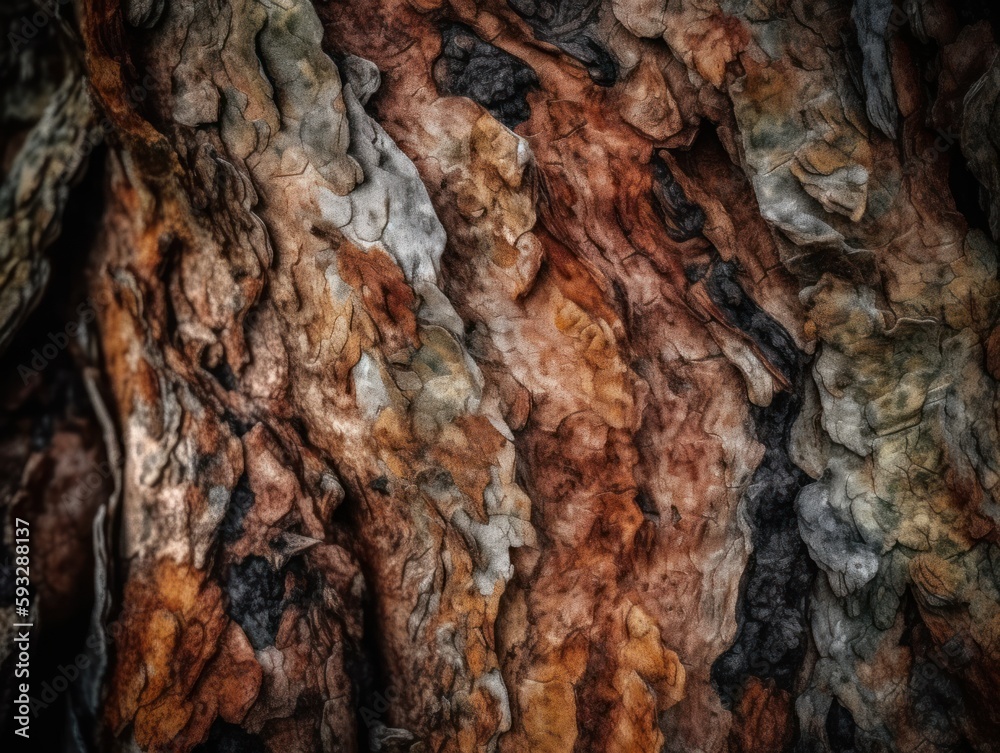 A close-up image of tree bark with earthy textures and colors A close-up image of tree bark with earthy textures and colors