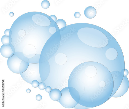 Cartoon soap foam with bubbles. Light blue suds of bath  shampoo  shaving  mousse.