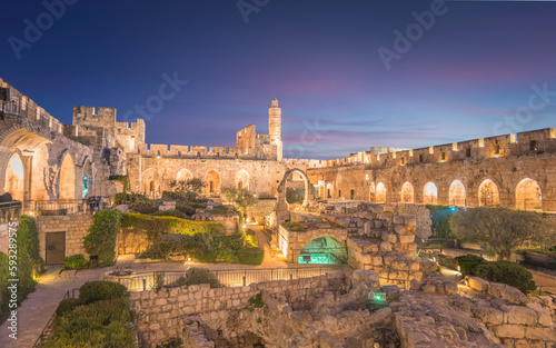 The City of David in the old city, Jerusalem at night