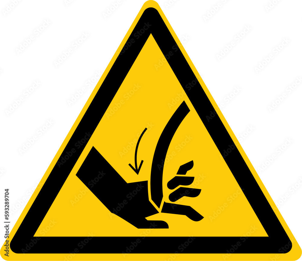 Warning Hazard Caution ISO Signs Icon Symbol Pictogram Cutting of Hand