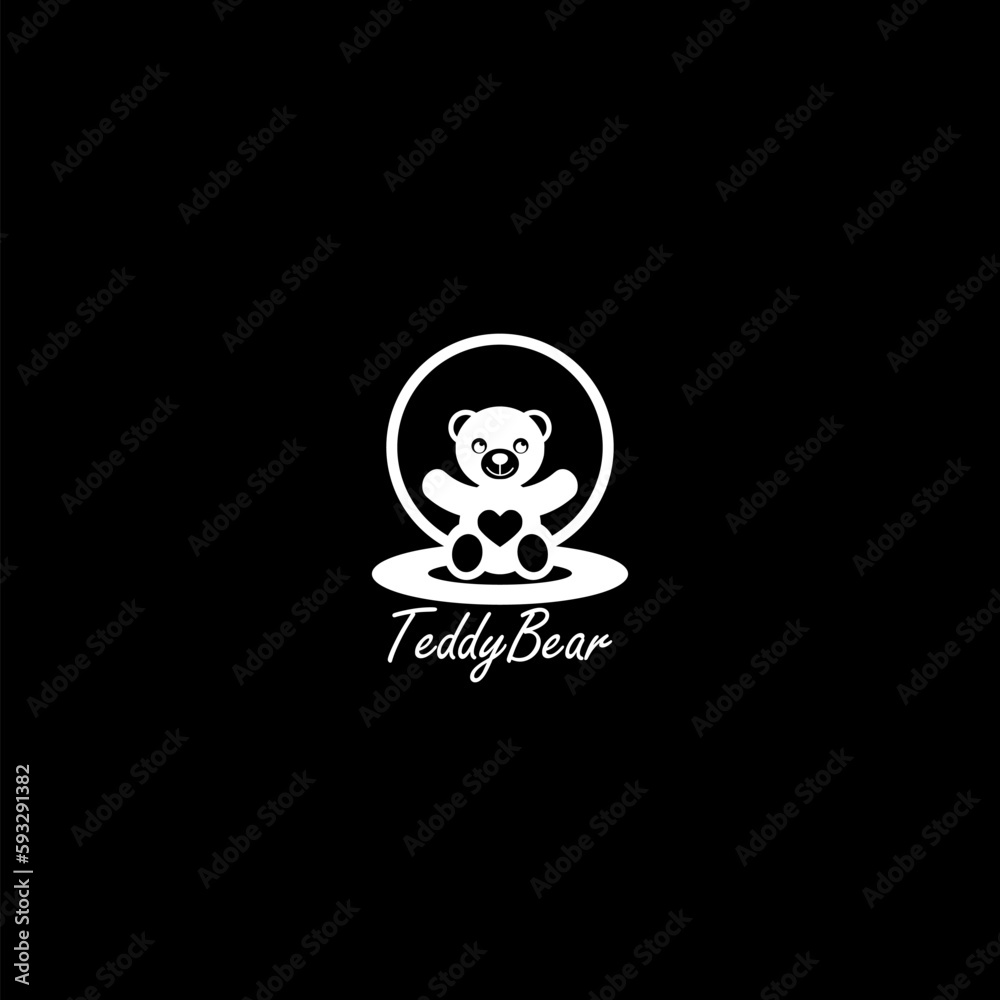 Teddy bear icon isolated on dark background
