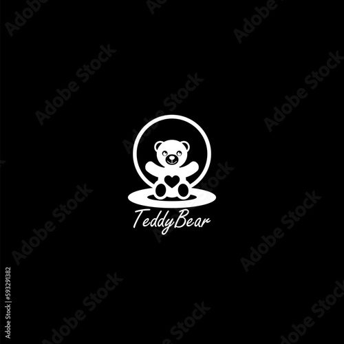Teddy bear icon isolated on dark background