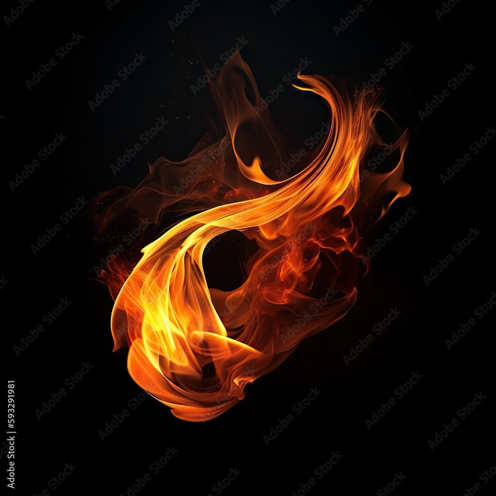 Fototapeta premium fire in the dark . Generative AI .