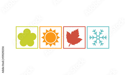 four seasons of the year logo icon concept
