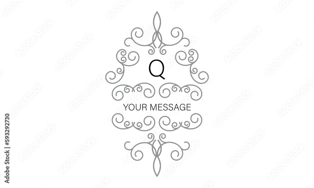 Luxury initial Q logo template for restaurant, royalty, boutique, cafe, hotel, heraldic, jewelry, fashion and other vector illustrations