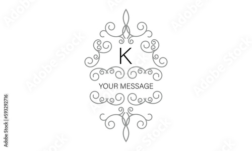 Luxury initial K logo template for restaurant, royalty, boutique, cafe, hotel, heraldic, jewelry, fashion and other vector illustrations
