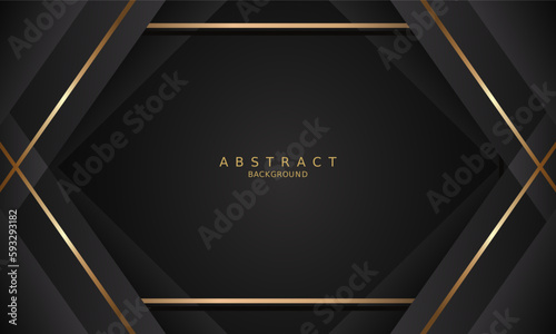 black luxury premium background and gold line.