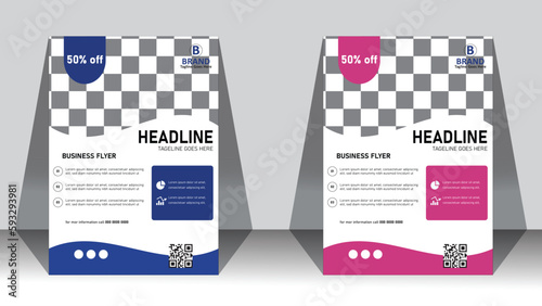 Corporate business flyer template design set with green, orange, white and back color. marketing, business proposal, promotion, advertise, publication, cover page. new digital marketing flyer set.
