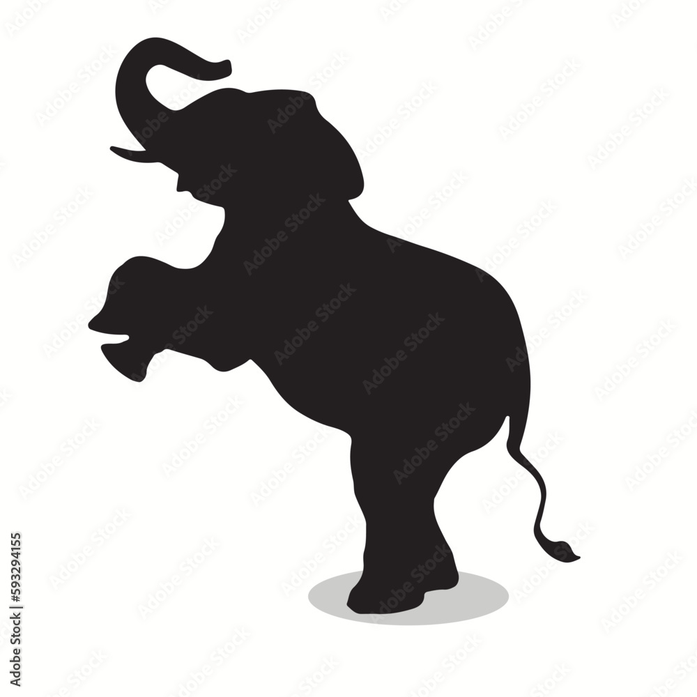 Elephant silhouettes and icons. Black flat color simple elegant Elephant animal vector and illustration.