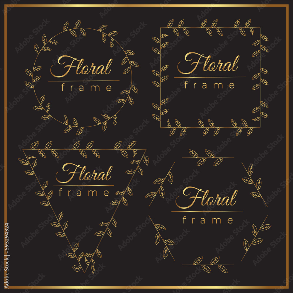 Golden Floral frames for wedding invitation Golden Floral frames for wedding invitation