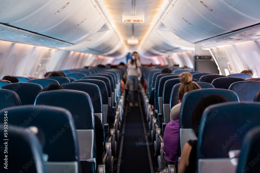 Fototapeta premium Background of airplane seats.