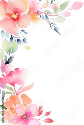 Vector gift card for mother's day. Illustration with flowers in soft pastel colors with copy space.