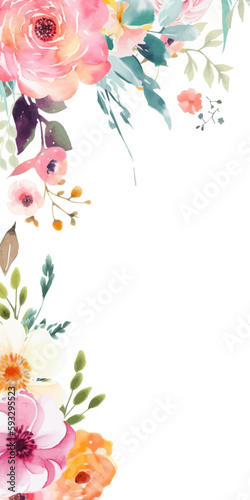 Wallpaper Mural Vector gift card for mother's day. Illustration with flowers in soft pastel colors with copy space. Torontodigital.ca