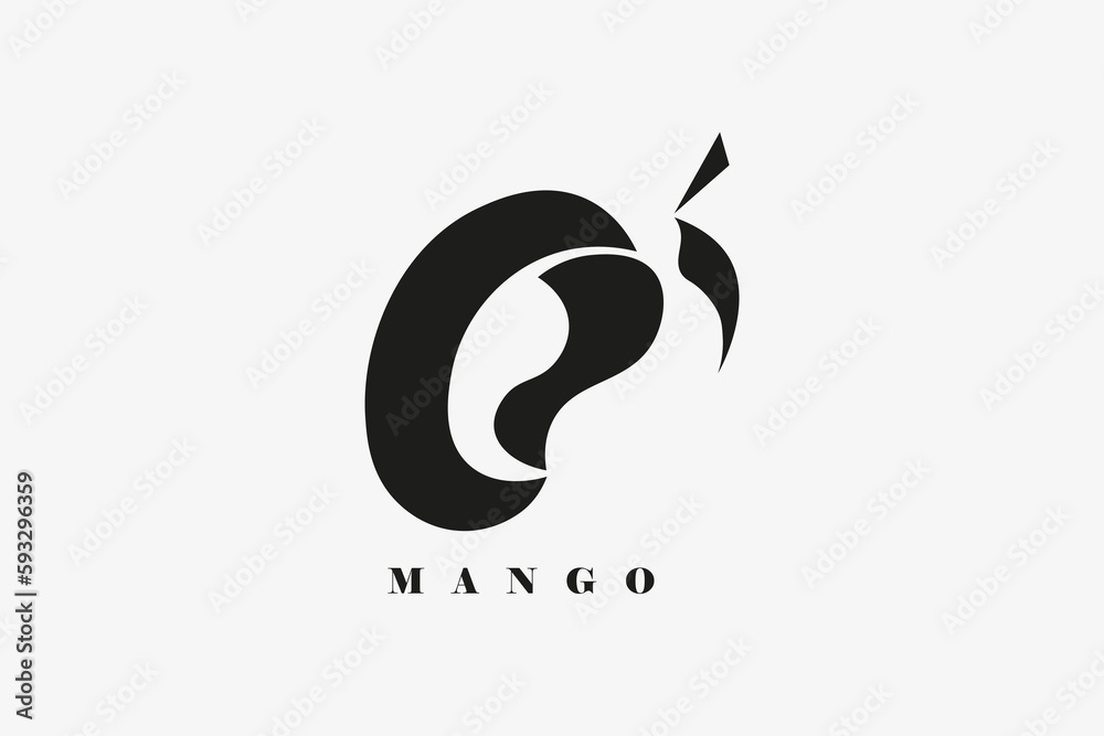 Obraz premium sweet mango fruit vector illustration logo icon