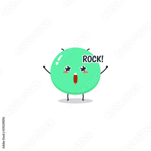 Cute cartoon alien character emoji and expression with pose